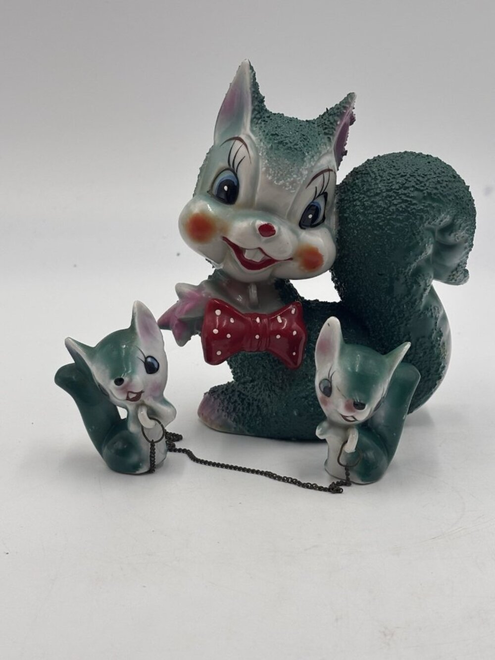VTG Arnart 1950s Anthropomorphic Squirrel & Babies With Chain Sugar Glaze READ